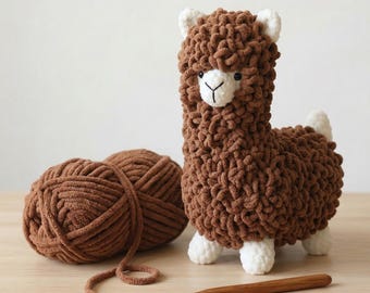 Patrón de ganchillo de alpaca, juguete de peluche de alpaca, tutorial de amigurumi de animales, patrón de ganchillo en PDF