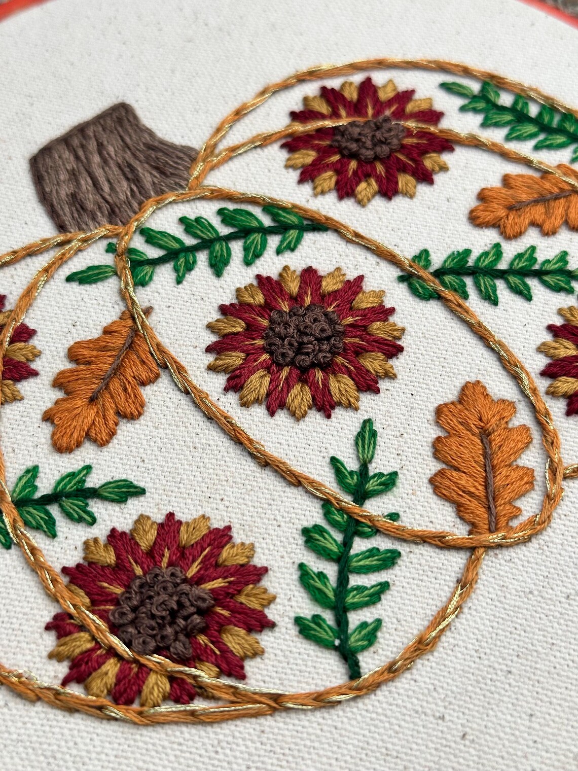 PDF Pattern - Fall Pumpkin Hand Embroidery Pattern, PDF Embroidery ...