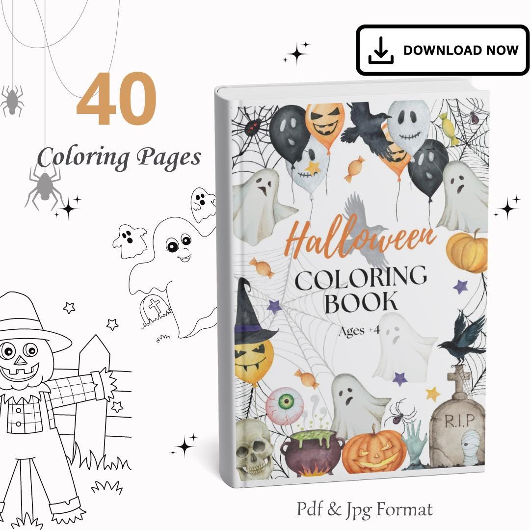 HALLOWEEN PRINTABLE COLORING Book Coloring Pages Ages 4 Libro Para ...