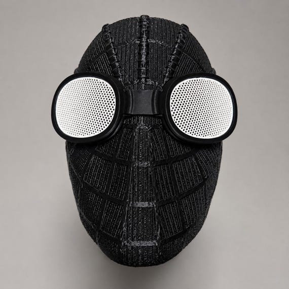 Spider Noir Inspired Mask | 3D Printed Wearable Cosplay Mask | Black Spider Hero Collectible | Comic Style Display