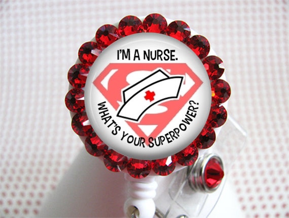 Nurse ID Badge Holder, Nurse Badge Reel, Bling Badge Reel, Cute