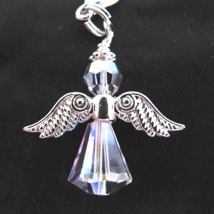 Crystal Angel Zipper Pull, Swarovski Crystal Angel Charm, Crystal Angel Charm, Badge Reel Charm, Angel Badge Charm,Angel Zipper Charm, Nurse
