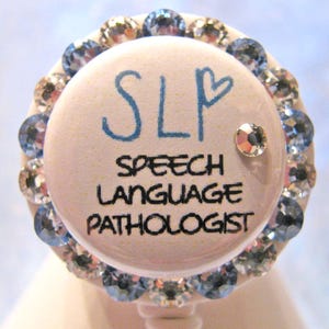 Speech Language Pathologist Badge Holder, SLP Badge Reel, Speech Therapist Badge Reel, Bling Badge Reel,SLP Badge Holder,SLP GiftsGift