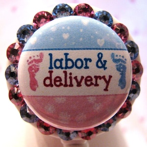 Arbeit und Lieferung Abzeichen Reel, OB Badge Reel,Arbeit und Lieferung Krankenschwester,Baby Badge Reel, Ob Nurse Badge Reel, OB Geschenk, Baby Feet Badge Reel