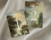 Artsy Wedding Table Numbers: Treetop Nature Canva Template (Digital Download)