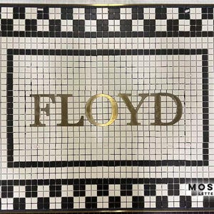 Tailored Metal Mosaic Signage for Elegant Dining Establishments | Unique Floor Logo | Safety-First Commercial Style