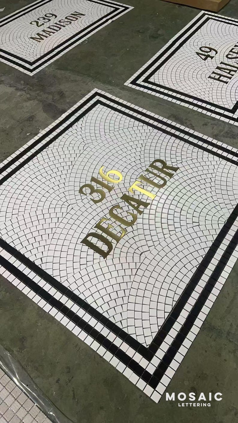 Custom Metal & Porcelain Mosaic Floor Tile: Durable, Easy-clean - Etsy