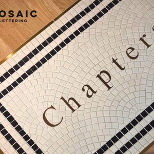 Personalized Mosaic Welcome Tile | Custom Text Floor Design | Entryway Name Mosaic