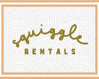 Custom Mosaic with Metallic Lettering ( squiggles )