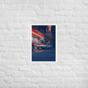 Anime Poster | Toyota AE86 Trueno JDM Wall Art | Japanese Street Scene | Initial D Inspired Car Print