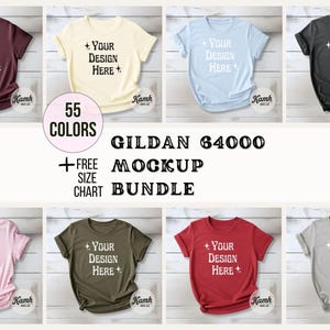 Gildan 64000 フラットレイ モックアップ バンドル