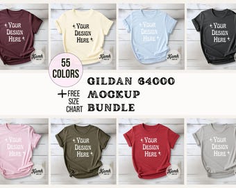 Gildan 64000 Flat Lay Mockup Bundle