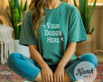Gildan Mockup 64000 - Jade Dome - T-shirt Mockup, Gildan Softstyle, Aesthetic Mockup, Canva Printify Mockup, Digital Download