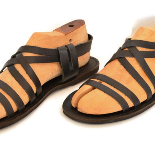 Greek Handmade Roman Leather Sandals for Men | Etsy