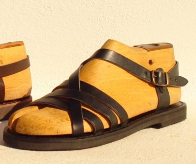 black grecian sandals