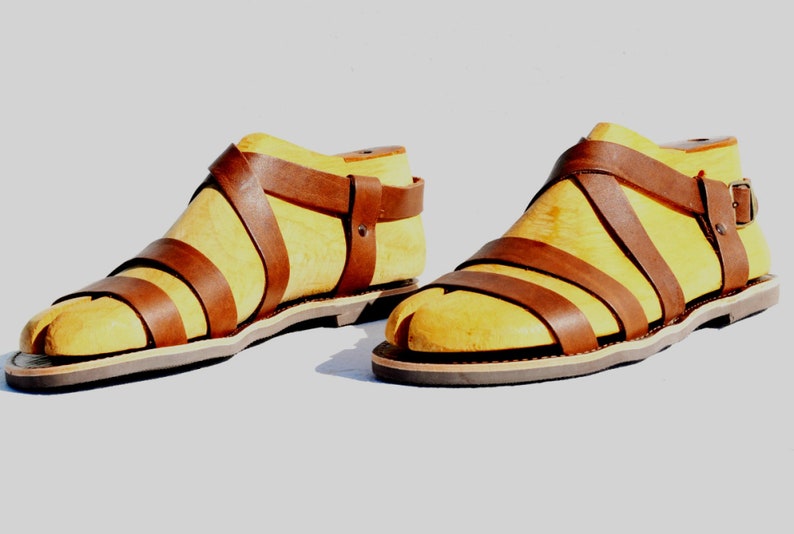 Sandales en cuir romaine faites à la main grecques pour hommes Etsy