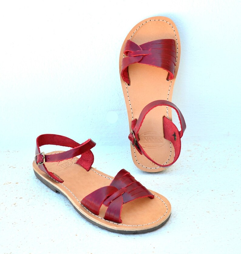 Handmade Roman Children Leather Sandals From Greece Etsy
