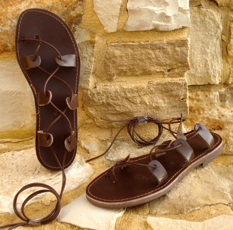 Grecian Handmade Leather Sandals for Men From Greece Etsy