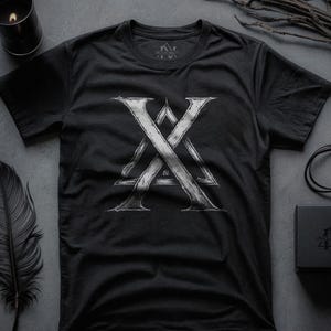 Letra x Camisa Triângulo Camisa Academia Escura Camisa Geométrica Roupa Unissex Alt Clothing Camiseta Gótica Presente Minimalista Crosta Escura Punk Grunge