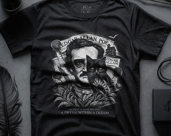 Allan Poe TShirt Edgar Allan Poe Quote Tee Dark Academia Spooky Retro Crow Tee Dark Aesthetic T-Shirt Gothic Unisex Outfit Alt Clothing Gift
