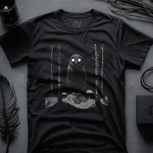 Dark Owl Shirt Mysterious Owl TShirt Goth Dark Academia Dark Forest Tee Dark Aesthetic Tee Owl Lovers Gift Gothic Unisex Outfit Alt Clothing