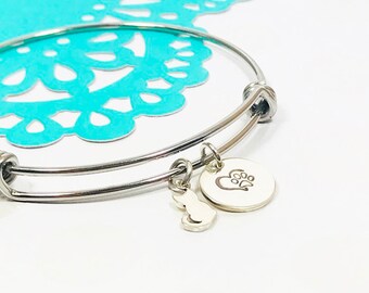Cat Lover Bracelet - Cat Paw Jewelry - Cat Lover Gift - Veterinarian Gift - Rescue Cat Mom Jewelry - Paw Print Bangle - Hand Stamped Bangle
