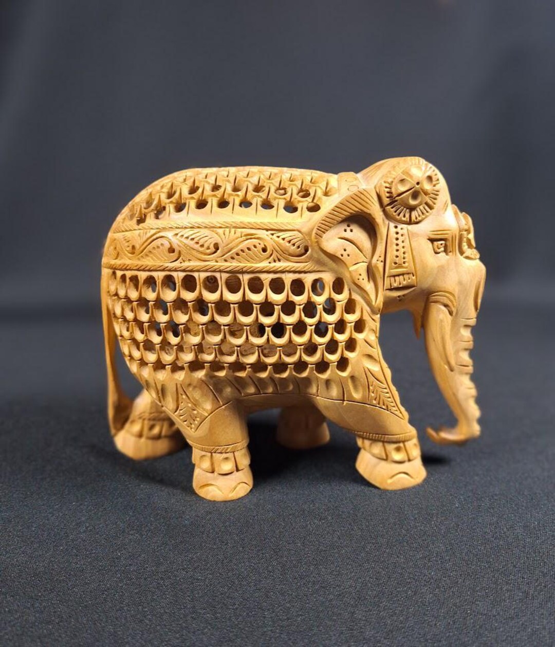 Elephant - Hand Carved Kadam Wood Sculpture main image 0