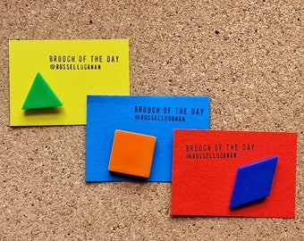Colourful shape pins