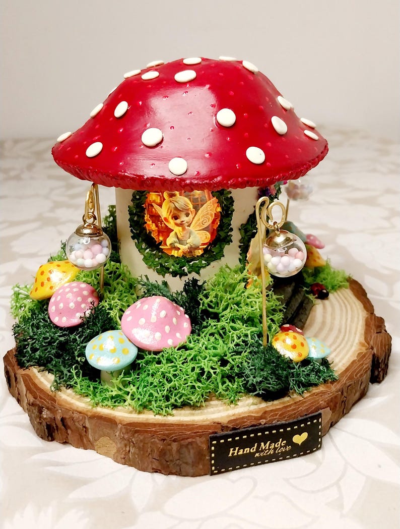 Miniature Mushroom House With Light – Handmade Fairy Cottage – Magical ...