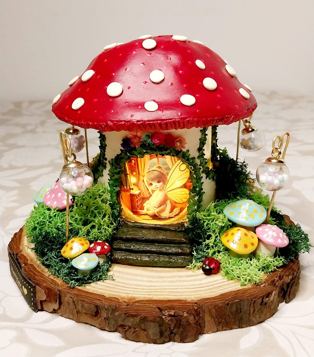 Miniature Mushroom House With Light – Handmade Fairy Cottage – Magical ...