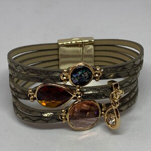 Topaz and Gold Bracelet with Magnetic Closure  BRAC -021