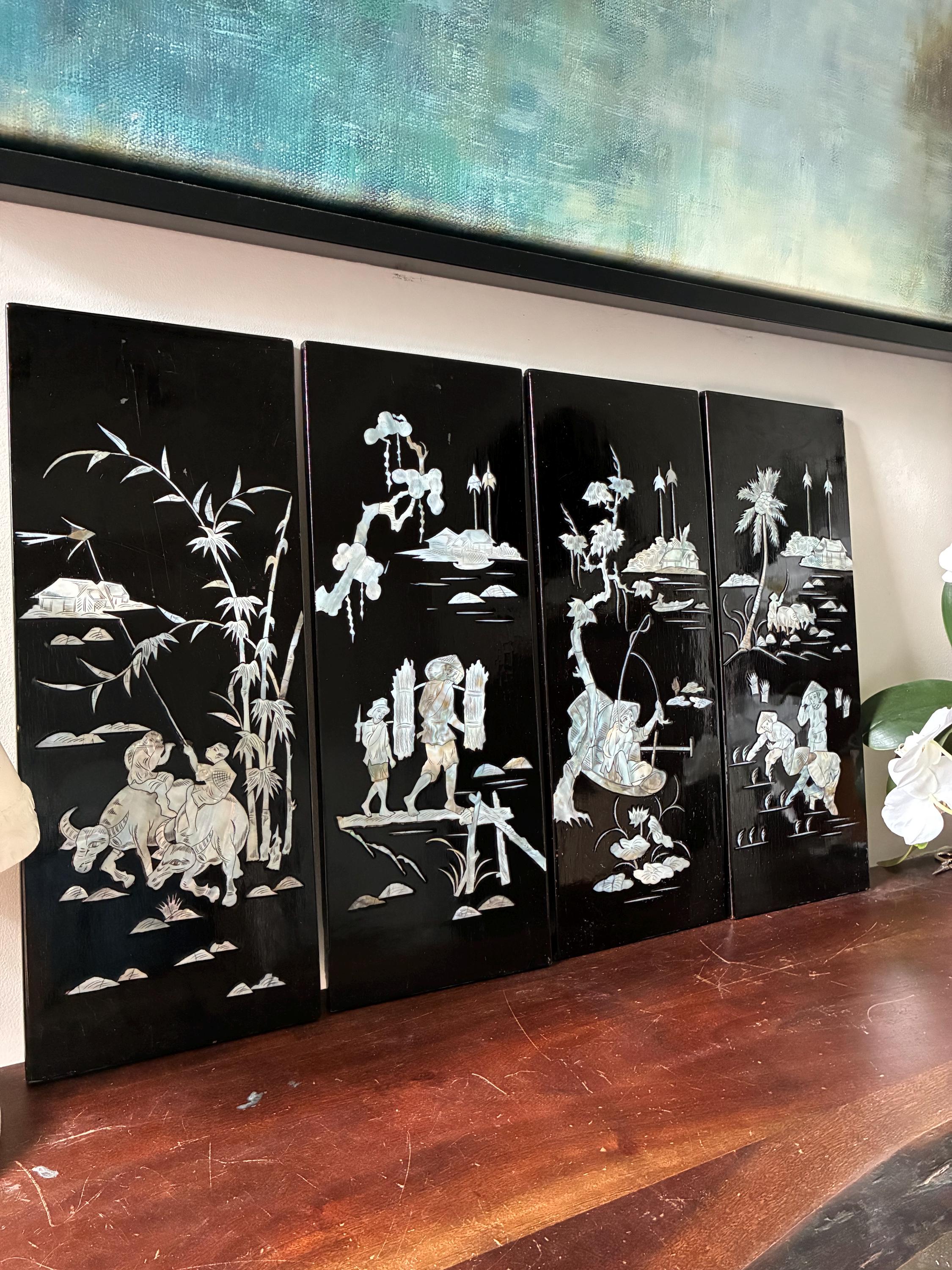 Vietnamese Black Lacquer Art - Etsy