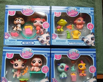 Littlest Pet Shop G7 husdjurspar serie 2 komplett set med gratis enskilda LP-skivor och mini-LP-skivor (ej på bilden)