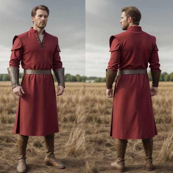 Tunique Rouge Médiévale Fantasy Astherii Pour LARP, Cosplay, Foire - Neuf Avec étiquettes