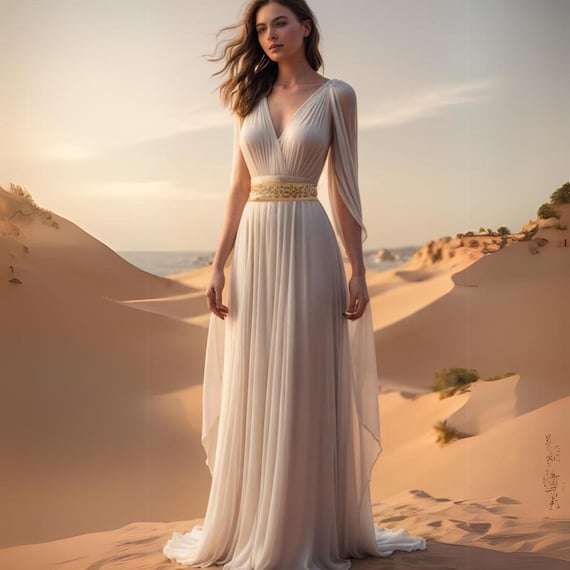 Roman Princess Elite White Goddess Maxi Gown, Royal Women Renfair Dress,  Regal Renaissance Costume, Chiffon Fairy Godmother Tunic - Etsy Denmark