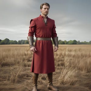 Medieval Prince Charming Warrior Tunic for Ren Fest, Viking Nobleman attire, Renaissance Costume for him, Knight Ren-faire Norsemen Cloak