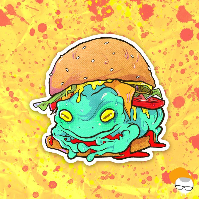 Forgor Frog Burger Sticker - Etsy