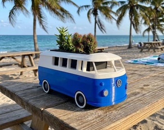 Retro VW Camper Van Planter