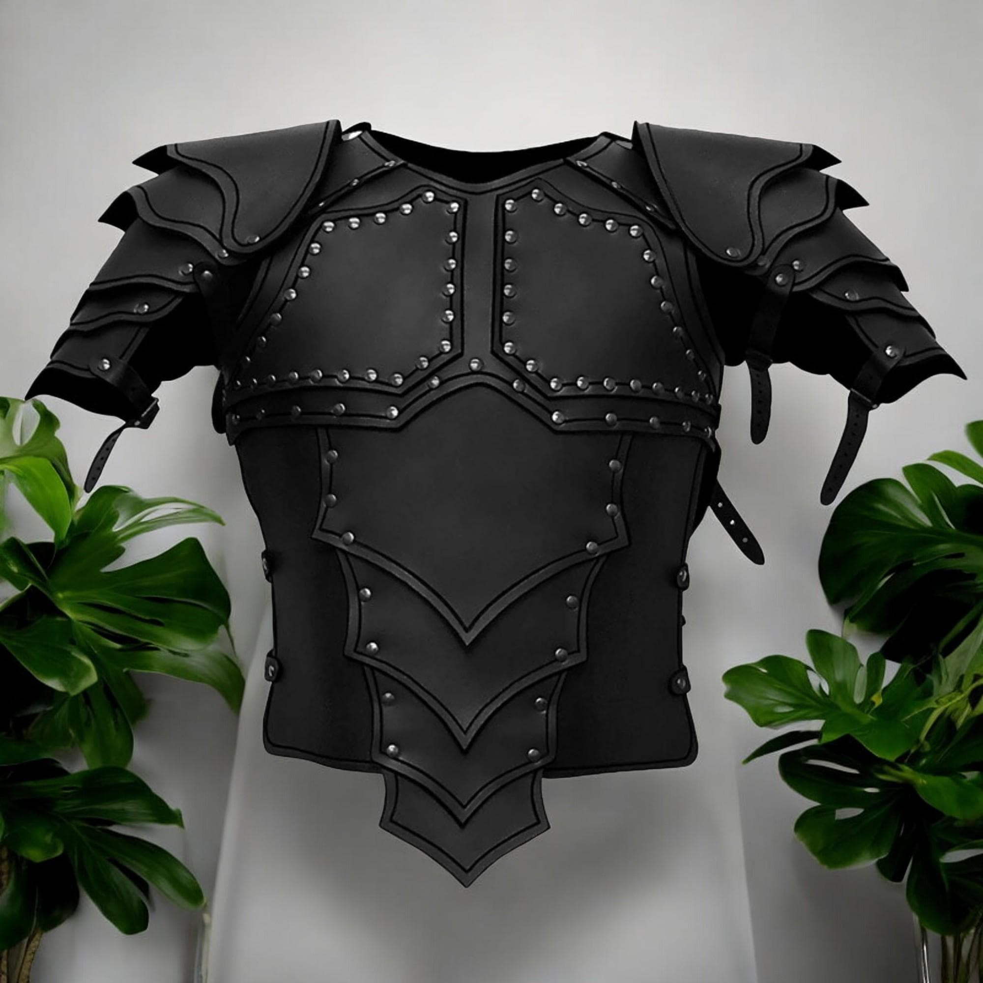Men's Medieval Armor, Ren Faire Larp Cosplay , SCA Leather Shoulders, Fantasy Armor Costume, Viking, Knight, Pirate, Gothic, Punk