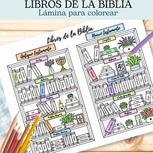 Libros de la Biblia para colorear | Lámina bíblica imprimible | 66 libros de la Biblia | Homeschool y Escuela Bíblica | PDF digital
