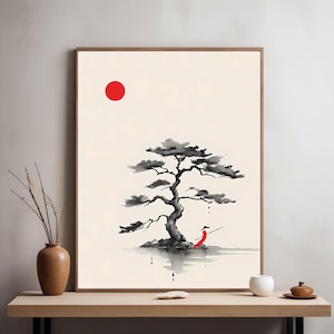 Minimalist Japanese Wall Art, Japandi Wall Art,  Japanese Digital Print, Asian Printable Art, Minimalist Japanese Painting, Japandi Wall Art