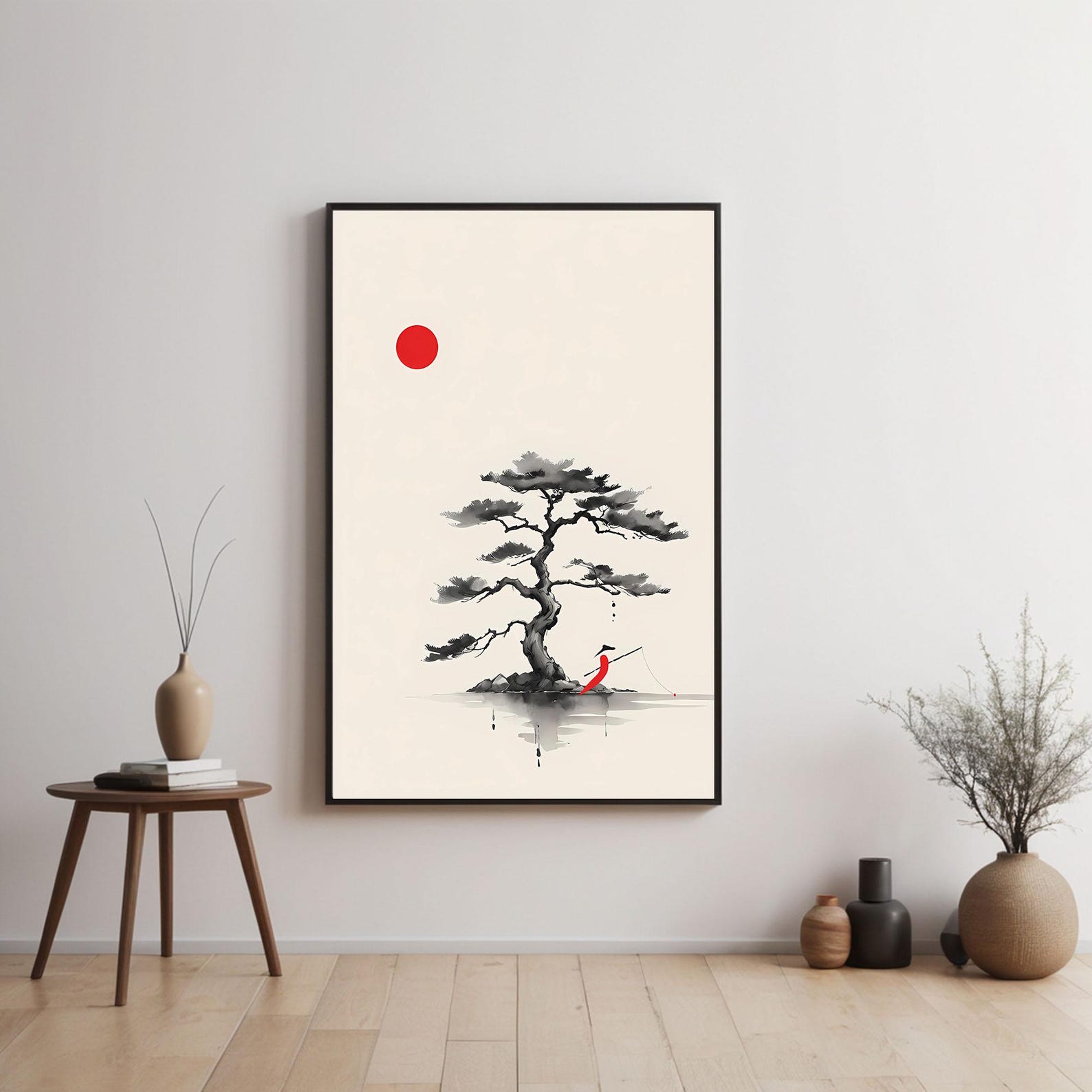 Minimalist Japanese Tree Art Print: Japandi Style (digital Download) - Etsy
