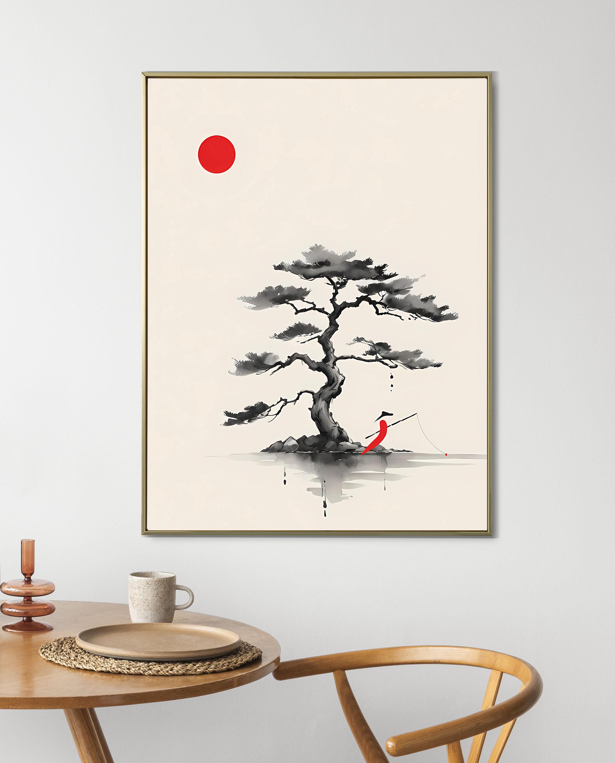 Minimalist Japanese Tree Art Print: Japandi Style (digital Download) - Etsy