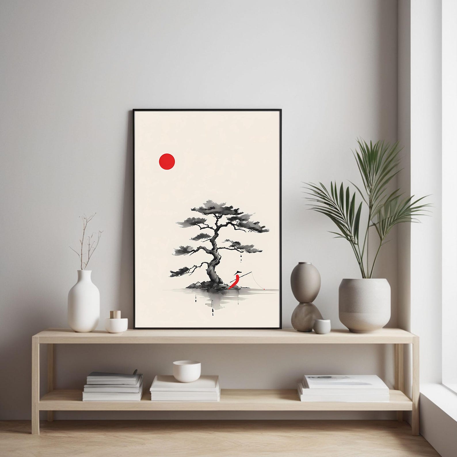 Minimalist Japanese Tree Art Print: Japandi Style (digital Download) - Etsy