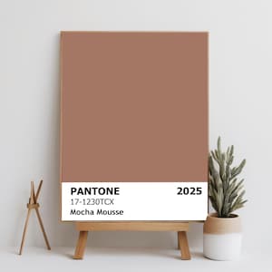 Póster de Mousse Moca, Color del Año Pantone 2025, Impresión artística moderna y de tendencia, Arte mural abstracto de Mousse Moca, Arte mural minimalista
