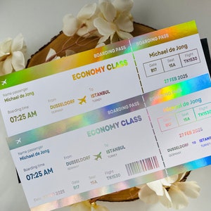 Personalisiertes Flugticket | Flugticket | Überraschungsgutschein | Folienticket | Ticket | Erinnerungsstücke | Geschenk