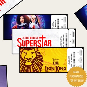 Personalisiertes Musical-Ticket in voller Farbe | Musikalisch | Überraschungsgutschein | Vollfarbiges Ticket | Ticket | Erinnerungsstücke | Geschenk
