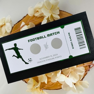 Personalisiertes Fußballspielticket | Fußball | Überraschungsgutschein | Folienticket | Ticket | Erinnerungsstücke | Geschenk