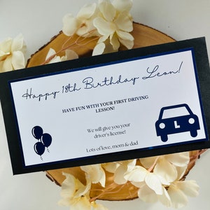 Personalisiertes Fahrstundenticket | Fahrstunden | Überraschungsgutschein | Folienticket | Ticket | Erinnerungsstücke | Geschenk