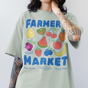 Farmers Market Shirt Exotic Fruit Shirt Vintage Cottagecore Shirt Exotic Summer Shirt Coquette Fruit Shirt Farmers Market Tee Fruit T-shirt